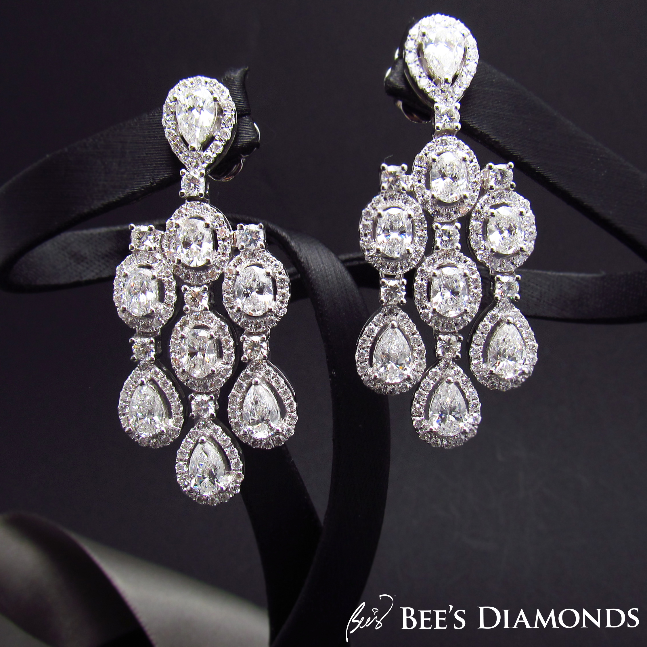 Chandellier style diamond earrings | Bee's Diamonds
